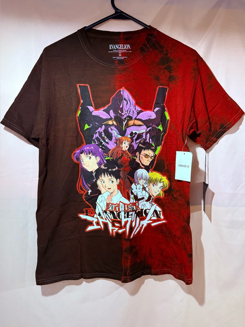 NWT Neon Genesis Evangelion Two-Tone Tie-Dye T-Shirt